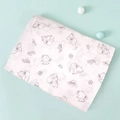 Soft pink double-layer cotton muslin baby swaddle with cute elephant print patterns - Mido Elephant