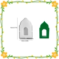 Middle East castle style silicone mold with measurements for DIY resin candle making - Hollow House 007 (Arched Window Style) / White