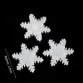 Three-piece set of white snowflake acrylic cake toppers with 3.9cm diameter for baking decor - 3pcs Large Transparent Soft Glue Snowflakes