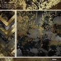 Vintage 6x6 inch scrapbook paper pad with 24 sheets of gold and black textured cardstock - 22004a 24 Sheets