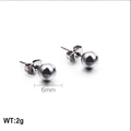 Minimalist 6mm silver polished stainless steel ball stud earrings for women with weight info - 6mm / Steel