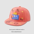 Kinder-Baseballcap in Pink-Orange mit einem blauen 3D-Dinosaurier-Cartoon-Patch - Kinder 3-10 Jahre (50-54CM) / Dinosaurier Orange