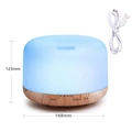 500ml ultrasonic aroma diffuser with light wood base and blue translucent top cover - Light Wood Base 500ML USB (No Adapter) RGB Light (Standard) / USB-A
