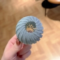 Grey flocked bird nest hair clip with spiral texture for elegant ponytail styling - Velvet Light Grey