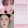 Pink self-adhesive rhinestone stickers in four sizes for sparkling face and eye makeup - 126 Mixed Size Rose Red Rhinestones