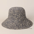 Cappello da sole in paglia intrecciato a mano con tesa larga in blu navy e beige per estate - M (56-58cm) / Blu navy