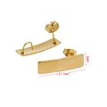 Golden rectangular stainless steel earring studs with 21.5mm length for DIY jewelry making - Small Arc Rectangle / Gold