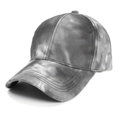 Dettaglio della trama in cotone tie-dye grigio e cuciture su un cappello da baseball a 6 pannelli - 54-60cm(Regolabile) / Grigio Scuro