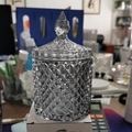 Helder glazen voorraadpot met diamanttextuur en deksel voor bruiloftssnoep - 7 cm Klein / Metaalgrijs