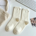 Calze spesse in velluto bianco crema con etichetta honey per l'inverno - Taglia unica / Bianco