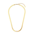 18K gold-plated snake chain necklace with round pink zircon pendant and k18 tag - Herringbone Chain Inlaid / Gold Spliced Pink Zircon