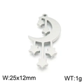 Colgante de luna y estrella en acero inoxidable plateado, 25x12mm para bisutería - Color Acero (KLJ7793-Z)