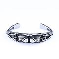 Bracciale a forma di teschio gotico retrò in acciaio inossidabile argento antico - Stile Teschio in Acciaio Vintage (AB0305)