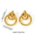 Polished gold double hoop geometric earrings with a vintage minimalist aesthetic - E0716 (Gold/Interlocking Double Hoop)