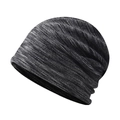 Bonnet en tricot gris chiné polyvalent pour hommes et femmes pour l'extérieur - Taille Unique(Réglable) / Noir Mélangé
