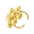 French vintage sunflower pearl ring in gold-plated finish with adjustable open band design - Gold 8-Petal Flower Style (VJ708)