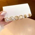 Elegant 3-pair gold earring set with pearls, cat-eye stones, and polished geometric studs - White/Gold (22# Silver Earring Post)
