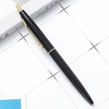 Business style black and gold retractable ballpoint pen with a sleek metallic clip - 1.0mm Bullet Tip / Black