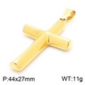 Colgante de cruz de acero inoxidable dorado pulido, 44x27mm, joyería religiosa hombre - Color Dorado (Sin Cadena) (KP115581-KJX)