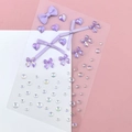DIY purple butterfly rhinestones and heart gems stickers for fairy eye makeup - Purple Bow Rhinestones (BJA-652)
