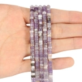 Fili di perline da 4x2mm viola e bianche in pietra naturale per braccialetti fai-da-te - 150 Pezzi / Ametista
