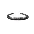 Matte black non-slip headband with teeth and thick chain braided texture design - 173 Chain Style / Black