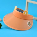 Kids orange UV protection sun visor hat with cute cartoon ears and UPF 50+ rating - Cartoon Ears (1023) / Orange