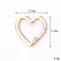 Golden heart-shaped metal spring ring buckle for DIY keychains and bags 2.5cm - 25mm Heart Spring Ring / Gold