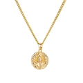 18K gold plated zodiac necklace with a detailed Scorpio embossed coin pendant - Scorpio (YSN860GL-TX)