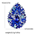 Dettaglio della spilla a goccia con dimensioni 9,3cm x 6,7cm e peso di 53,1 grammi - Blu