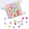 Colorful striped acrylic beads in transparent square plastic box for DIY jewelry making - Multicolor Striped Round 10mm (50pcs)