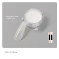 Iridescent white nail powder with purple sheen and two sponge applicators for manicure - YG012 Firefly (Milky Base/Purple Iridescent)