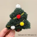 Cute green plush Christmas tree pin accessory with colorful pom-poms, size 8cm x 7cm - Colorful Ball Xmas Tree