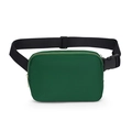 Waterproof nylon fanny pack in dark green with golden zippers and adjustable strap - Dark Green