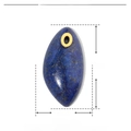 Detailed size parameter view of teardrop lapis lazuli pendant with 25mm height - YE234-Blue Marquise Natural Stone