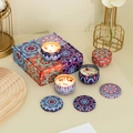 Candele profumate bohémien in scatole vintage con fiori secchi e confezione regalo - Set Regalo Stile Persia