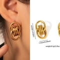 Gold 3D Geometric Drop Earrings ZJGE0699