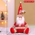 Plush Santa doll sitting ornament in red with gold snowflakes, 33cm height, 205g weight - Sitting Santa Claus