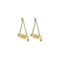 Elegant gold triangle rhinestone earrings with spiral spring drops for women - Gold Triangle Spiral