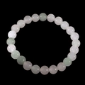 Elastic beaded bracelet with natural pink quartz and light green aventurine gemstones - Rose Quartz & Aventurine