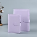 Purple Macaron PU leather A5 and A6 binders with magnetic buckle and stitch detail - Light Purple