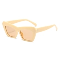 Occhiali da sole retrò con montatura crema spessa e lenti arancioni chiare per la moda - Montatura Beige Lenti Tè Trasparenti