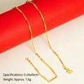 Bamboo-style sand gold necklace with spiral textured metal tubes and S-hook clasp - Lightning Link Chain