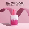 Pink Sky Clear Gel Remover for eyelash extension glue 15g bottle on a silk background - Pink Gel