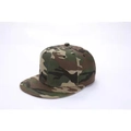 Hip-hop snapback hat featuring a classic woodland camouflage pattern and flat brim style - M (56-58cm)