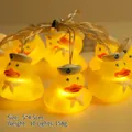 Cute LED string light featuring yellow ducks with sailor hats and warm glowing bulbs - Navy Duck (1.8m 10 LEDs - 2AA Constant Light Battery Box)