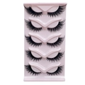 Dramatic 5-pair pack of thick black false eyelashes with a dense curly look - Hy5-1 (5 Pairs Pink Tray)