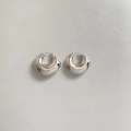 Hollow oval geometric earrings in silver finish made of high-quality stainless steel - Silver Heart/Rounded Style (PEK1813)