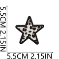 Detail of leopard print star patch with 5.5cm measurement for clothing decoration - Star Brown Black Leopard Print (21号)