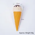 Realistic PVC ice cream cone model with chocolate syrup and colorful sprinkles, 15cm height - Cream White (Black Jam)